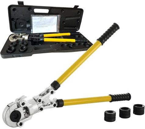 Pinza Crimpatrice Manuale Pressatrice per Multistrato con Testa Rotante a 360° Pinza per Serra Pinza Crimpatrice idraulica con Matrici Φ 16-20 mm-26 mm-32 mm per Tubo PEX