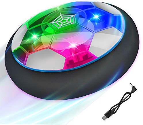 Zhcuves Balón Fútbol Flotant Juguete Niños 3 4 5 6 7 8 9 10 Años Recargable Pelota Futbol con Luces LED Balones Futbol Air Power Soccer para Regalos Navidad Cumpleaños Juego Infantil