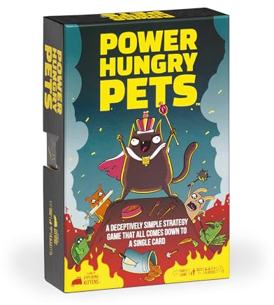 Exploding Kittens - Power Hungry Pets - 2-6 Players - Ages 7+ - 15 Minutes to Play - Strategic and Simple Card Game - Ideal for Party, Family Game Night, Kids and Adults