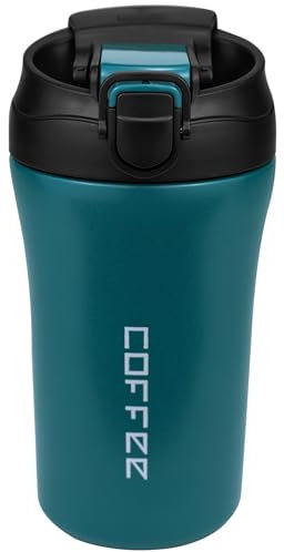 Disoza 460 ml Thermobecher Kaffee to go Kaffeebecher Thermobecher Travel Coffee Mug Kaffeebecher to go Thermo Becher mit Deckel Termokaffeebecher Thermotasse Trinkbecher mit Deckel (Grün)