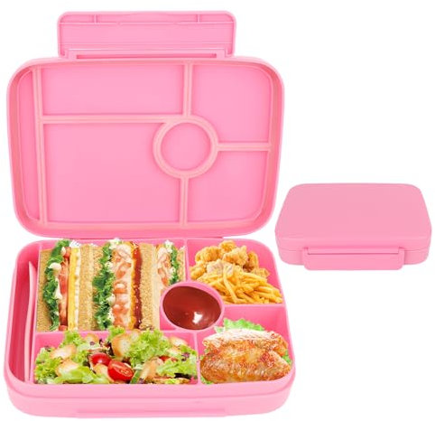 OWill Bento Box, Kids Lunch Box with 5 Compartments - Leak-Proof Food Container Snack Box for Kids and Adults School, Work, Travel