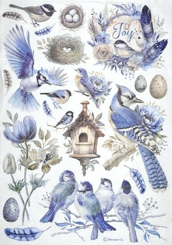 Stamperia A4 Rice Paper for Decoupage - Birds - Nature-Inspired Elegance