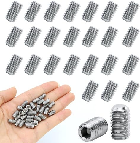 32 viti senza testa M6 × 10 mm, 304 in acciaio inox A2 V2A DIN 913, viti filettate, possono essere utilizzate all'aperto