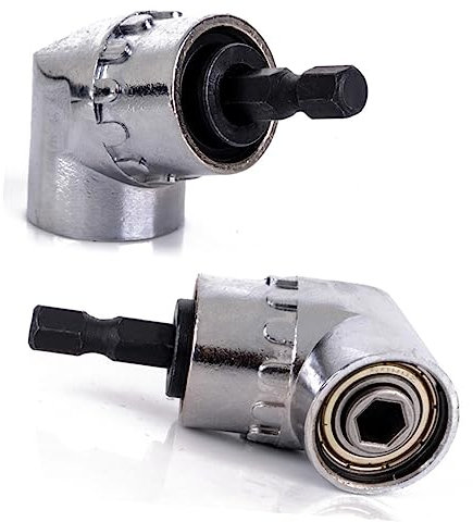 HOMSFOU Cacciavite Angolare Da Gradi in Acciaio Inossidabile Compatibile Trapani e Avvitatori Elettrici Albero Motore Flangia Regolabile Gradi