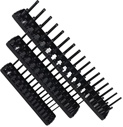 Generic Socket Organizer, Socket Set Organizer Holder 3PCS Tray Set Tool Tray 1/4, 3/8, and 1/2 Drive for Toolboxes