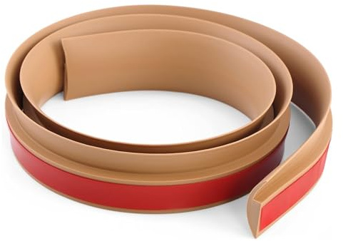 GOUZIBHD Golvövergångsremsor, utjämningsprofil, PVC, operforerad täcklist, självhäftande kantlist, övergångsskena för laminat-, matt- och parkettgolv (storlek 6 m/19,7 fot)