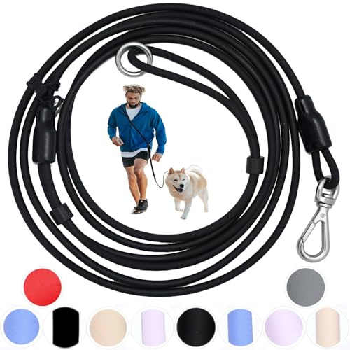 Tiesenci 9-in-1 Hands Free Dog Leash Black Small Dogs