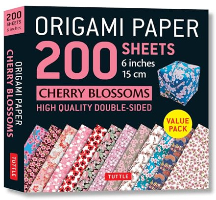Origami Paper 200 Sheets Cherry Blossoms 6 Inch - 15cm: Tuttle Origami Paper: High-Quality Origami Sheets Printed With 12 Different Patterns: Instructions for 8 Projects Included