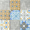 Retro Vintage Mosaik Fliese Keramik creme blau orange grau matt für BAD WC DUSCHE KÜCHE FLIESENSPIEGEL THEKENVERKLEIDUNG BADEWANNENVERKLEIDUNG WB22B-1406