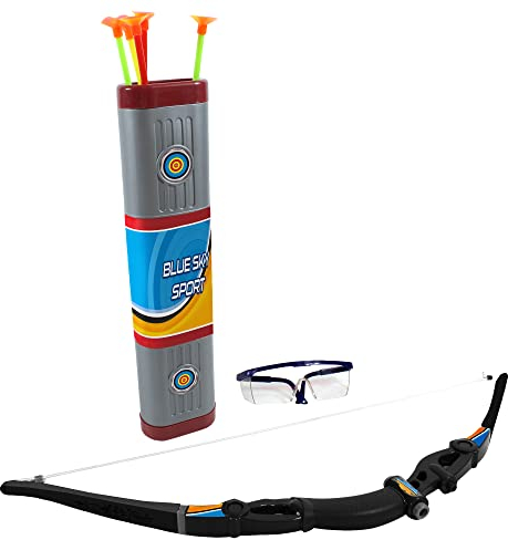 Blue Sky - Bogenset - Geschicklichkeits- und Outdoor-Spiel - 189094 - Mehrfarbig - Kunststoff - 52 cm x 21 cm - Kinderspielzeug - Zielscheibe - Pfeile - Bogen - Ab 6 Jahren