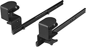 FIX&EASY Tastaturauszug klemmbar für Tastaturablage mit Verriegelung, Tischklemmen höhenverstellbar schwarz, Schienen schwarz 400mm mit Einrastfunktion, Auszug für Tastatur Maus Keyboard Laptop Ablage