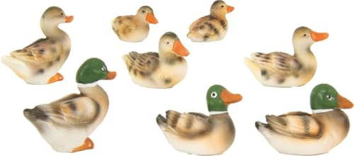 FADEDA 8 juegos de patos/altura: 13 cm/pintadas a mano/detalladas figuras de belén - decoración de mesa de Navidad cuna accesorios