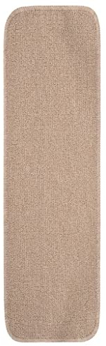 vidaXL 15x Alfombrillas de Escalera Antideslizante Autoadhesiva Protector Alfombra Peldaños Adhesivos Decoración Amortiguación Beige 75x20 cm