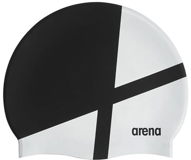 Arena Icons team-badmössa, unisex, silikon, för kvinnor och män, intensiv träning, racing, bekväm, halkfri, långt hår, diamant/svart/vit