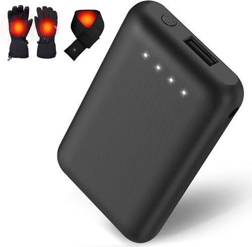 4 000 mAh batteripack (DC och USB-port) för uppvärmbara handskar, halsdukar, strumpor och värmetofflor, ersättningsbatteri för 5 V2 A uppvärmbara kläder