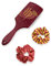 Harry Potter Potter Ensemble brosse à cheveux et chouchou pour femme | Brosse à pompon et palette à imprimé rayé pour adultes avec logo 3D en Bourgogne