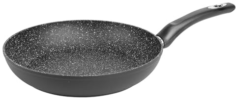 Sitram 711702, Poêle Gamme Granité Ø24 cm en aluminium forgé noir - Revêtement intérieur effet pierre anti-adhérent sans PFOA - tous feux dont induction