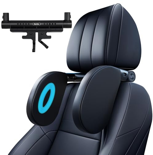 Poggiatesta Auto Bambini & Adulti | Cuscino da Viaggio Bambini per Dormire | Supporto Cervicale Auto in Memory Foam | Regolabile per Sedile Posteriore (Nuovo 2025) (Nero X 1)