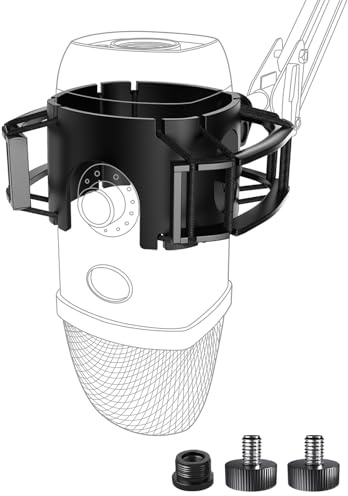 Etour Supporto antiurto per Blue Yeti X Shock Mount 2025 Aggiornamento Anti-Vibrazione Sospensione Elastico Shock Mount Clip Microfono Stand con Adattatore a Vite Compatibile con Yeti X Microfono