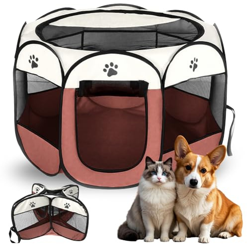 FARYODI Recinto pieghevole per cuccioli, box per cani, 74x74x43cm Recinto per cuccioli, recinto per gatti, recinto per piccoli animali per casa, recinto all'aperto per cani, gatti, conigli, interno ed