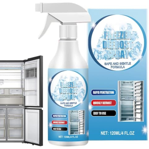 Freezer Spray 120 ml Quick Removal Safe Ice Melting | Fridge Cleaner for Winter Fridge Office Storage Vehicle Windscreen Dashboard Interior Exterior