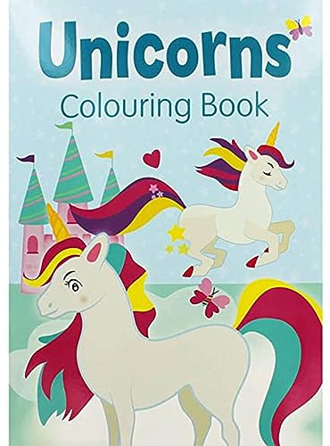 Alligator Books 3041/UNCB1 Einhörner Malbuch, Blau (Hellblau), Small