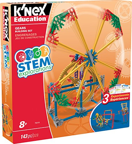 Set Da Costruzione Igranaggi Esplorazione STEM, K’NEX Education, Basic Fun, 79318, kit apprendimento con 3 progetti funzionanti, giocattoli per costruzioni per bambini e bambine dagli 8 anni in su