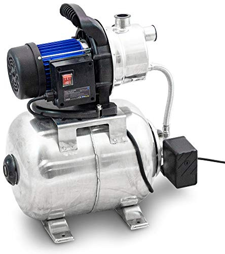 Bituxx Hauswasserwerk Wasserpumpe Gartenpumpe Bewässerungspumpe Edelstahl Kessel 1200W 3800L/H