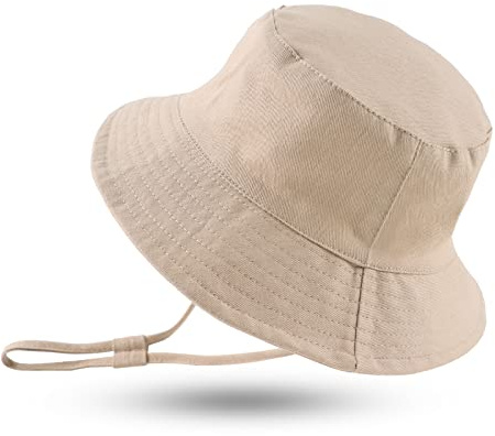 XIAOHAWANG Baby Boy Sun Hat Infant Toddler Dinosaur Bucket Hats Summer Baby Boys Beach Caps (Khaki, 46cm(3-6M))