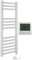Greenedhouse Milano WHITE Flat Electric Towel Rail W400mm x H800mm Flat Electric Towel Radiator With Timer