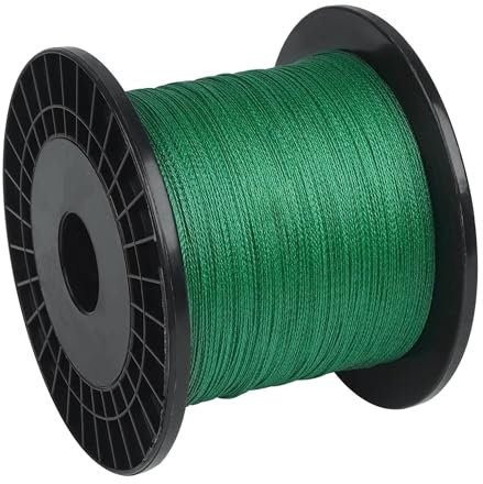 Geflochtene Angelschnur 4-Fach PE Geflochten Angelschnur 100m/300m/500m/1000m Superstarke Geflochten Angeln Schnüre für Süßwasser Salzwasser(Green,100M,10#)