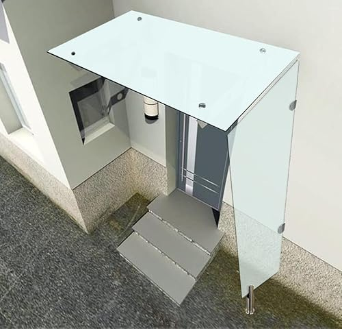 BuyLando.Shop Seitenteil, Seitenwindschutz für Vordächer 200x80cm (Milchglas, 200x80x60)