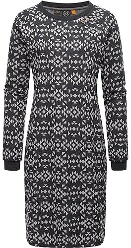 Ragwear Damtröja, skjortklänning, långärmad sweatklänning, vinterklänning, Dassa Aztec XS-6XL, mörkgrå, M
