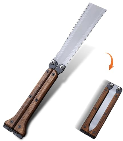 Molbory Sierra japonesa plegable, 150 mm, sierra de mano japonesa con bordes dobles de 13/14 TPI, sierra japonesa de aleación SK5, sierra de mano de madera, sierra de mano portátil japonesa para