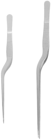 Luxshiny Pincettes De Cuisine En Acier Inoxydable 2 Pièces Pincettes Décalées Pinces Alimentaires Avec Pointes Dentelées De Précision Pinces De Chef Professionnelles Pour Le Placage Et Le