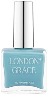 London Grace Nail Polish | Brook 12ml | Baby Blue Long Lasting Vegan Eco-conscious Varnish | Quick Dry, Chip-Resistant, & No Nasties Formula