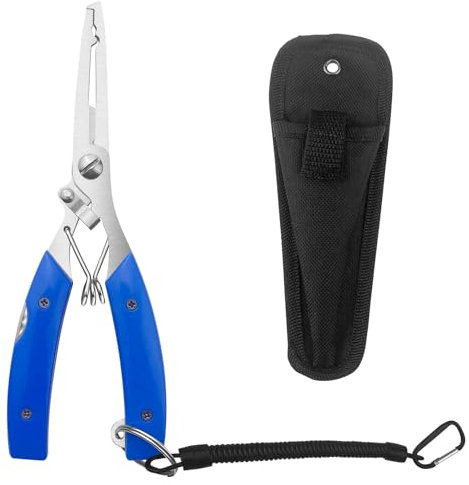 MeoZynxadril Angelzange, Rostfreier Angelschere, Multifunktions Angelzange, Angelschnurschneider, Sprengringzange Angeln, Angeln Crimpwerkzeug, Znge Angeln Blaue, für Süß und Salzwasserangeln