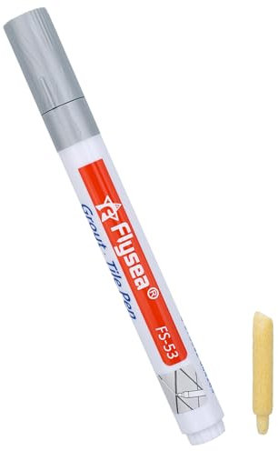 1 PC Rotulador de Lechada para Juntas de Azulejos Tile Grout pen Limpia Juntas Baldosas Suelo Baldosinin Blanqueador Limpiador Azulejos Restaura las Juntas de Baños y Cocinas-Plata
