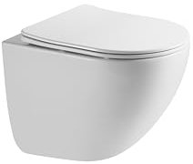 HOGART Wand WC mit Soft-Close Toilettensitz und Leistungsstarkem Spülrandlos Tornado Spülsystem, Hänge WC mit Komplett Abgedichteter Unterer Teil, Leises und Sparsames Spülsystem 3–4,5 l.