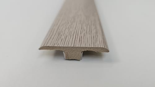 Project DIY® | MDF T-Profile | Threshold Strip | 1 Metre Length | 45mm Wide | 6-10mm Adjustable Height | Laminate & Wood Flooring Transition Strip | Easy to Install (Morning Oak Grey)