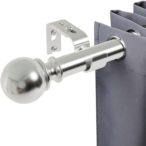 Rieles de cortina y accesorios, barra de cortina para cortinas con ojales, postes de cortina con soportes y accesorios, juego para sala de estar y exteriores