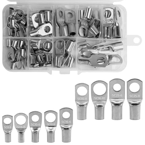 Storystore 65PCS Battery Terminal Connectors, 9 Type Cable Lugs