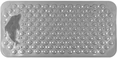 Hemmabruk med sugkoppsmatta for badrum, toalett, duschrum och fallskyddsmatta(Gray,35 * 70cm)