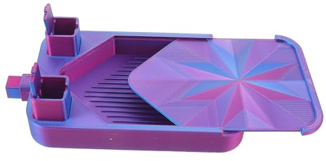 HINTRMENT Bandeja Multifuncional para Pintura de Gemas de Imitación con Embudo Antidesbordamiento, Organizador Plástico Azul y Morado para Clasificación de Cuentas, Kit de Herramientas