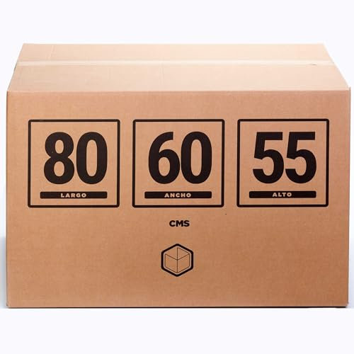TELECAJAS | 80x60x55 cm - Cajas Gigante de Cartón Mudanza Baul Grande - Medio Palet | Ideal para Envío y Guardar Objetos Voluminosos Anónimas, Doble Pared Reforzada | Pack de 2 cajas