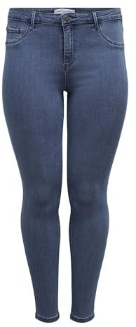 ONLY Carmakoma Damen Carthunder Push Up Reg Mbd Noos Skinny Jeans, Blau (Medium Blue Denim), 52 Große Größen EU