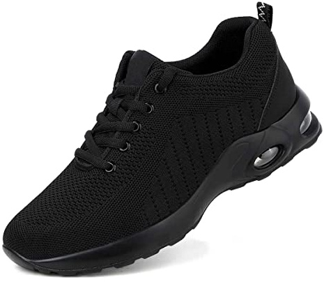 YUTCRE Chaussures de Sécurité Homme Femme Travail Chaussure Legere Coussin d'air Baskets de Sécurité Embout Acier (Color : Black, Size : 38 EU)