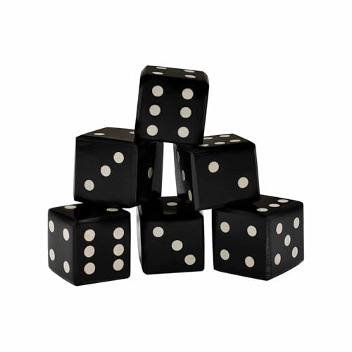 Lord of Battles Medieval Viking Dice Set of 6 with Inlaid Pips | Handmade Genuine Horn/Bone Dice Made from Natural Ox Horn & Bone