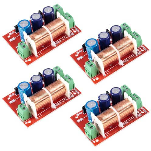 ACEIRMC 400W Adjustable Multi Speaker Treble/Bass 2 Unit Audio Frequency Divider 2 Way Crossover Filters Updated Version (4pcs)