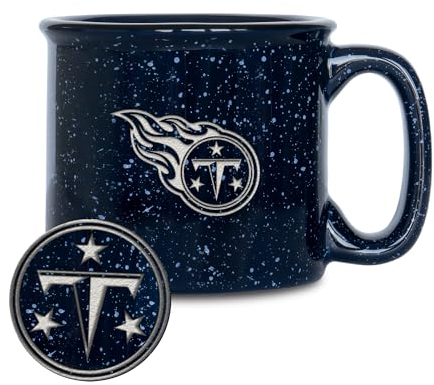 Rico Industries NFL Football Tennessee Titans Speckle Tasse mit Lasergravur, 340 ml